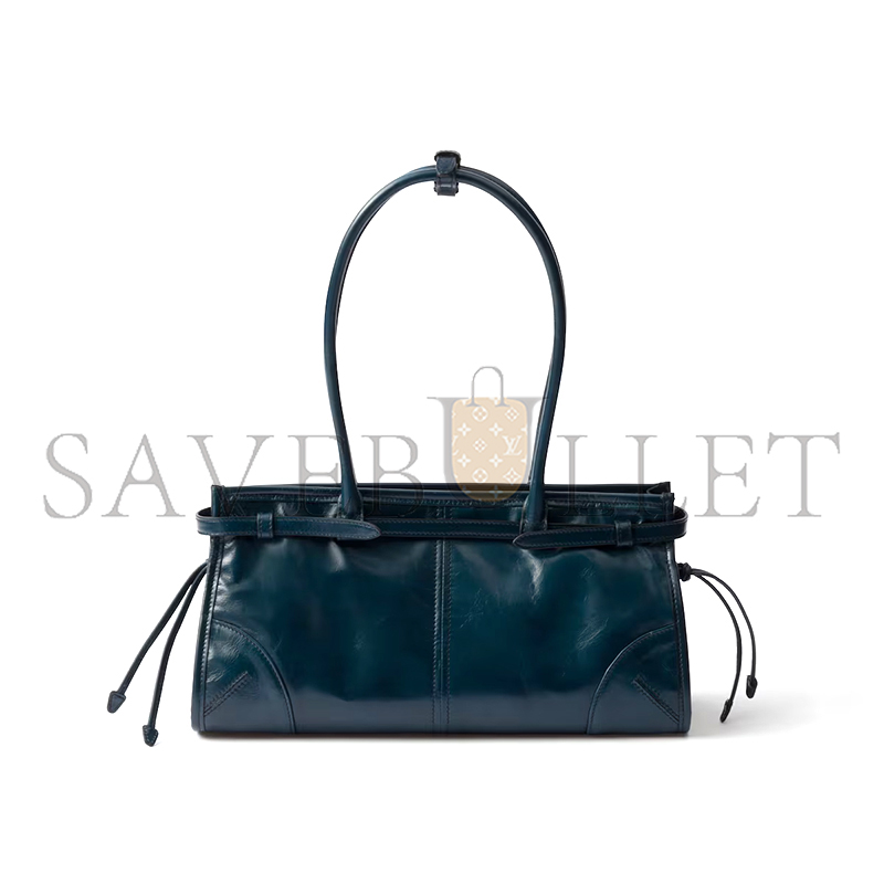 Pra*a bonnie medium leather handbag 1ba426 (32*15.5*12cm)